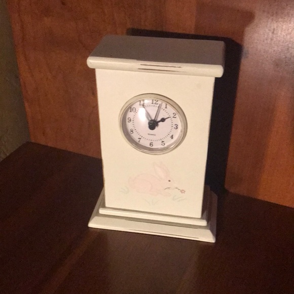 Wendy Bellissimo Other - Wendy Bellissimo Cream colored clock with pink rabbit. also decorative piece.